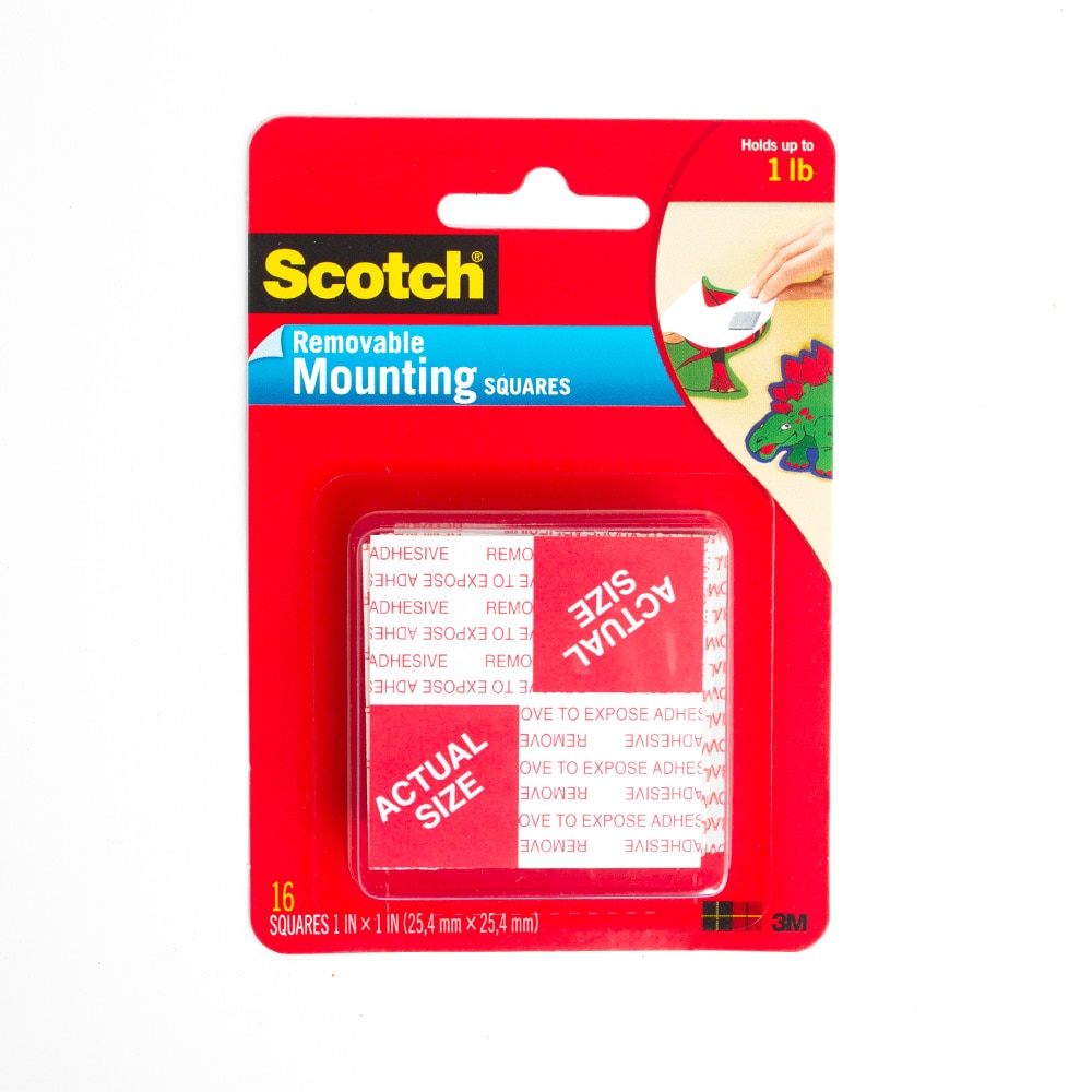 Scotch, Removeable, Mounting, Square, 1"x1", 16 square